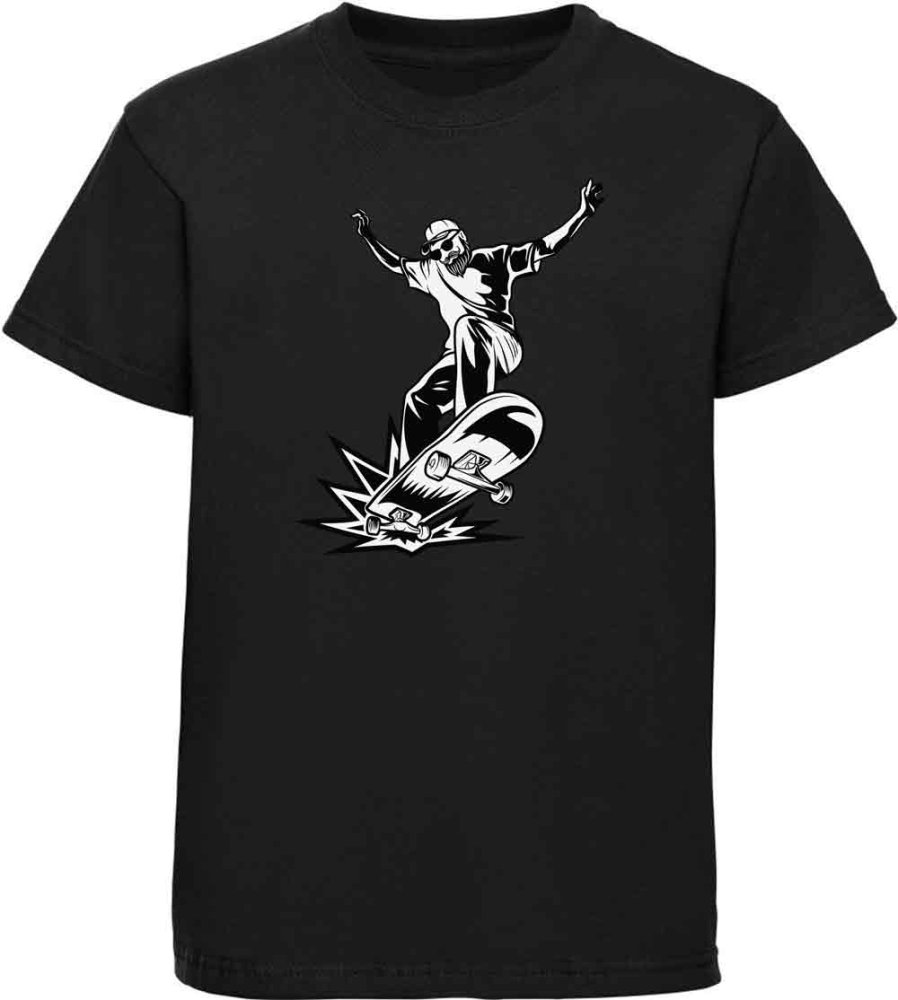 Printed kids T-shirt cool jumping skater silhouette